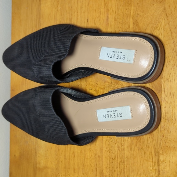 Steven New York Valdez Knit Mule Black Flat Minimalist Women's Size 8 - Picture 5 of 6